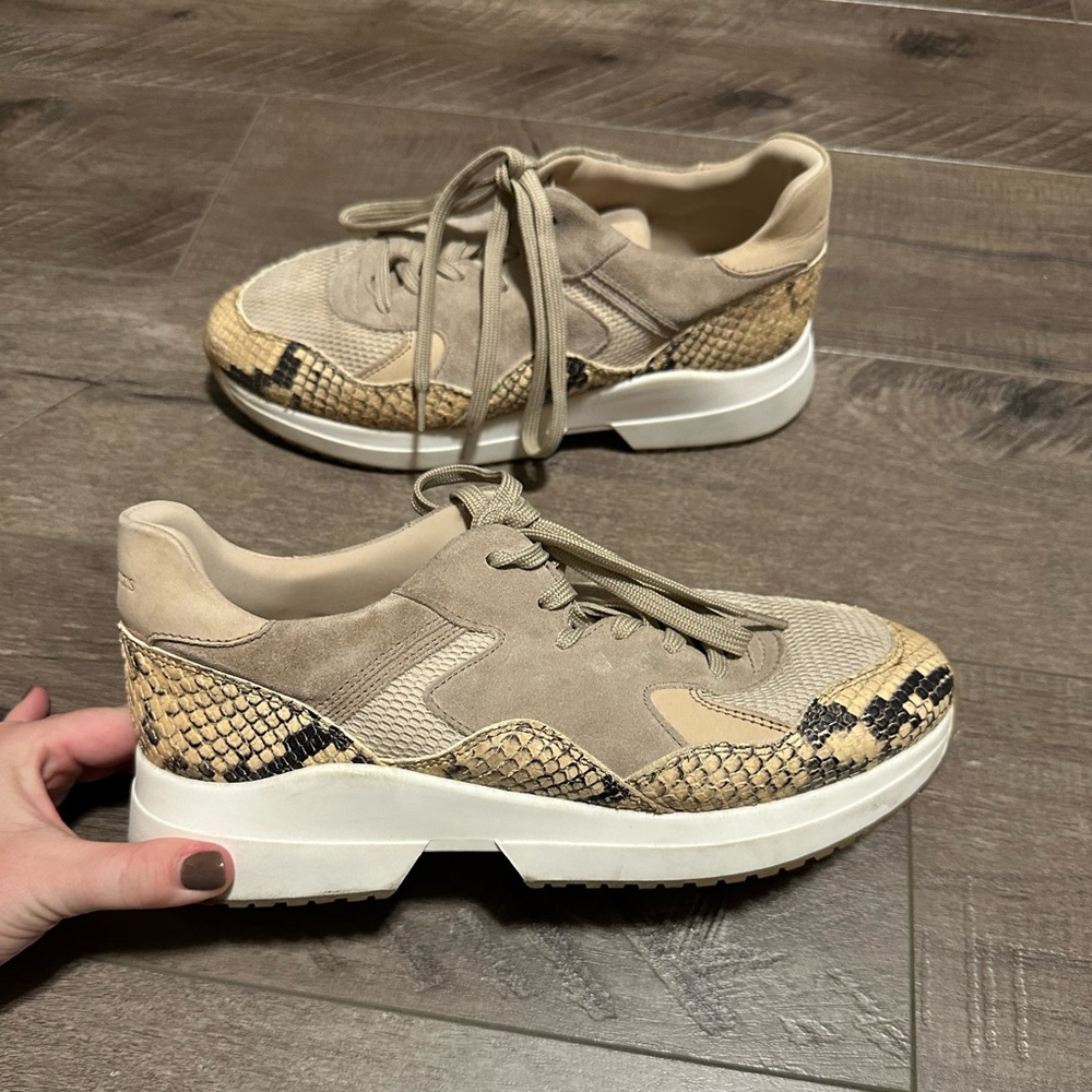 Allsaints Skye Snake Suede Sneakers 38 NWOB